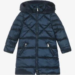 Mayoral Girls Navy Blue Hooded Puffer Coat New