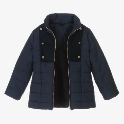 Lapin House Girls Navy Blue Hooded Puffer Coat Hot