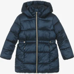 Mayoral Girls Navy Blue Hooded Puffer Coat Discount