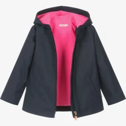Billieblush Girls Navy Blue Hooded Raincoat Discount