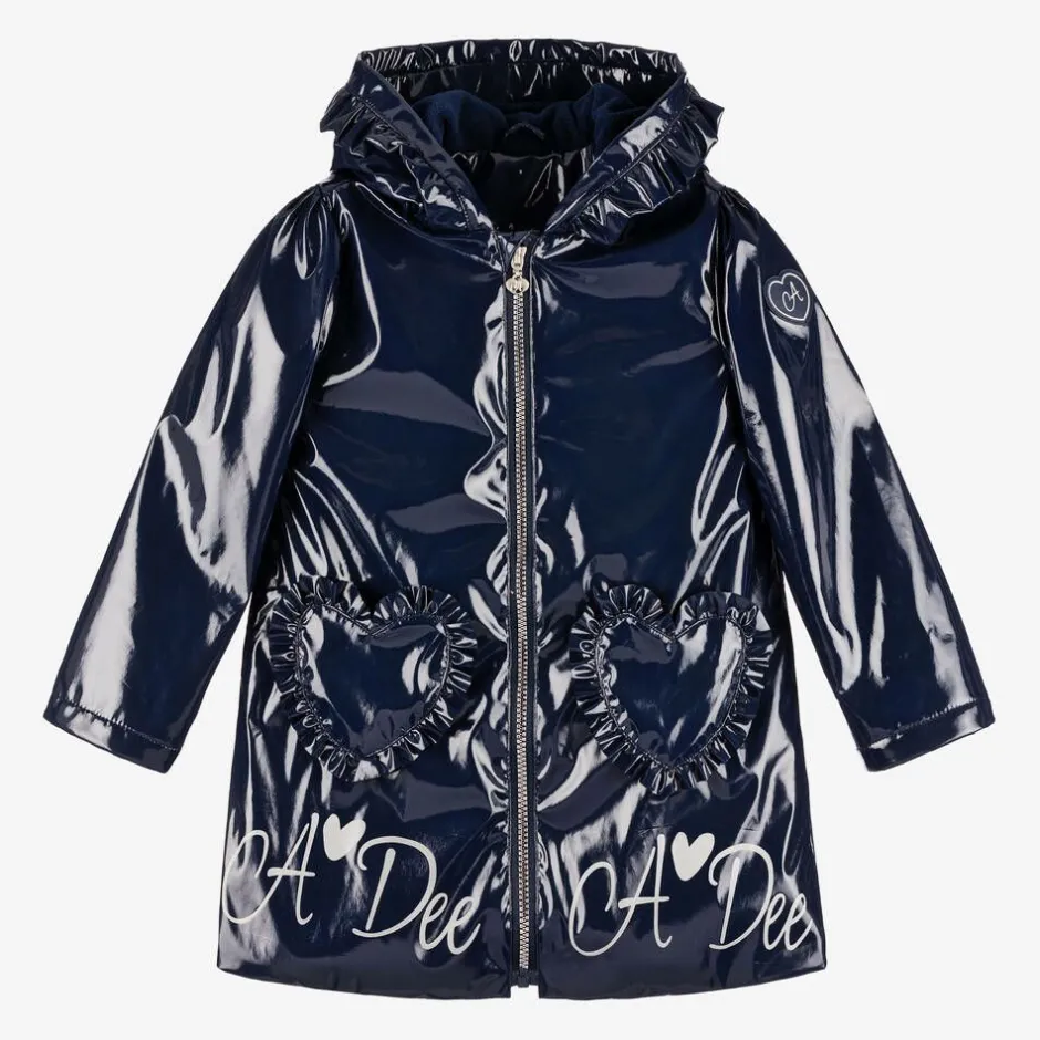 A Dee Girls Navy Blue Hooded Raincoat Sale