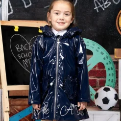 A Dee Girls Navy Blue Hooded Raincoat Sale