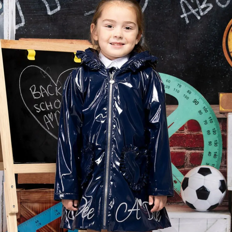 A Dee Girls Navy Blue Hooded Raincoat Sale