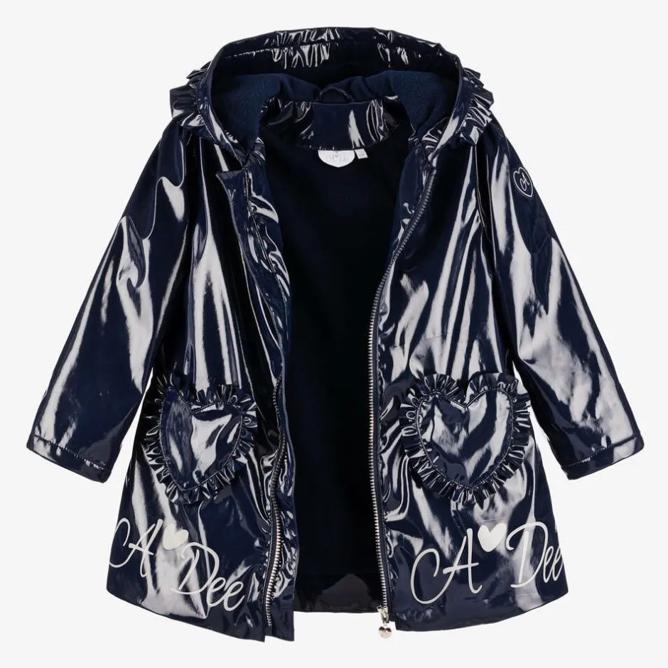 A Dee Girls Navy Blue Hooded Raincoat Sale