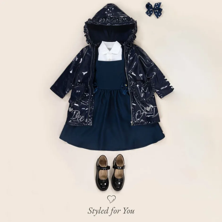 A Dee Girls Navy Blue Hooded Raincoat Sale