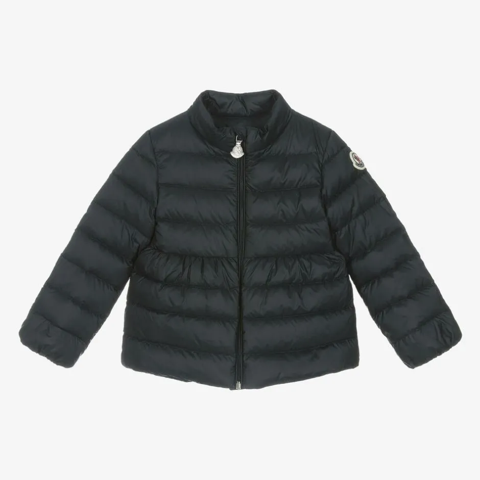 Moncler Enfant Girls Navy Blue Joelle Down Padded Jacket Clearance