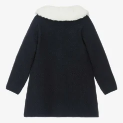 Artesanía Granlei Girls Navy Blue Knitted Coat Sale