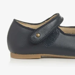 Old Soles Girls Navy Blue Leather Pumps Outlet