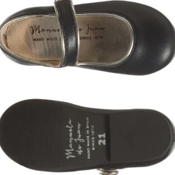 Manuela de Juan Girls Navy Blue Leather Pumps New