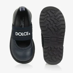 Dolce amp; Gabbana Girls Navy Blue Leather Shoes Clearance