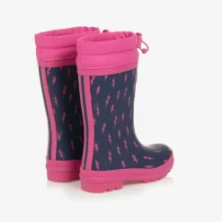 Hatley Girls Navy Blue Lightning Bolt Rain Boots Clearance