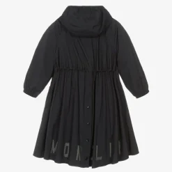 Moncler Enfant Girls Navy Blue Lins Coat Outlet