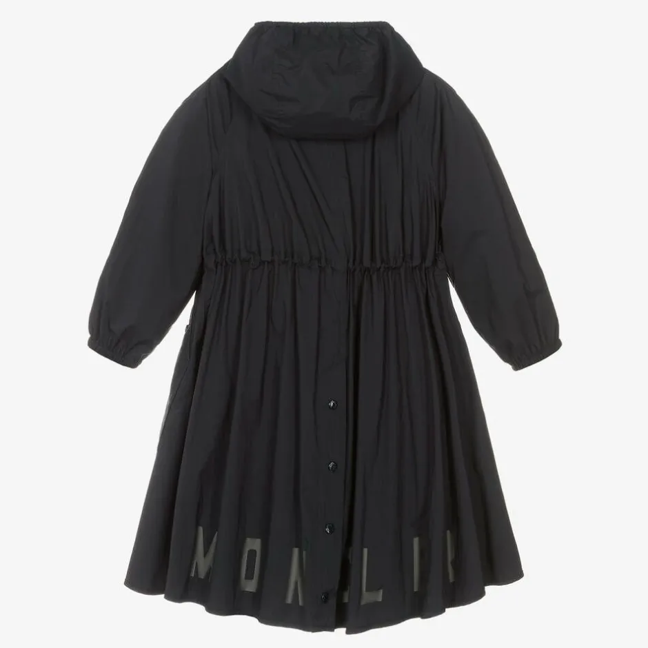 Moncler Enfant Girls Navy Blue Lins Coat Outlet