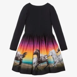 Molo Girls Navy Blue Organic Cotton Sunset Dress Online