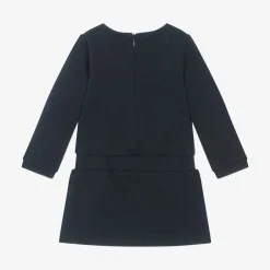 Chloé Girls Navy Blue Organic Cotton Dress New