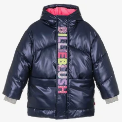 Billieblush Girls Navy Blue Padded Sequin Coat Sale