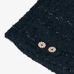 Le Chic Girls Navy Blue Sequinned Shorts