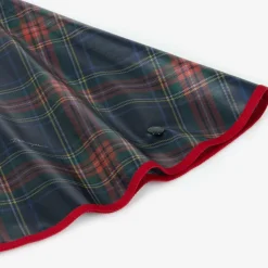 Dolce amp; Gabbana Girls Navy Blue Tartan Rain Cape