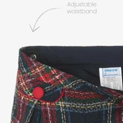 Mayoral Girls Navy Blue Tartan Tweed Shorts Outlet