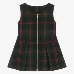Lapin House Girls Navy Blue Tartan Wool Dress Hot