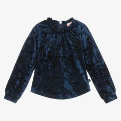 Boboli Girls Navy Blue Velour Top Sale