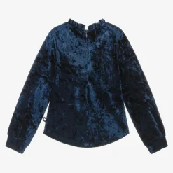 Boboli Girls Navy Blue Velour Top Sale