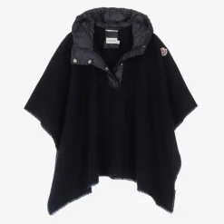 Moncler Enfant Girls Navy Blue Wool & Down Cape Online