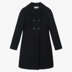 Dolce amp; Gabbana Girls Navy Blue Wool Coat Sale