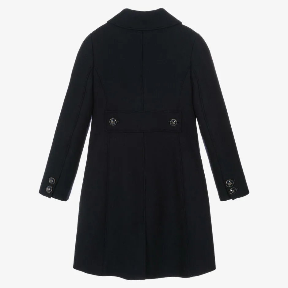 Dolce amp; Gabbana Girls Navy Blue Wool Coat Sale