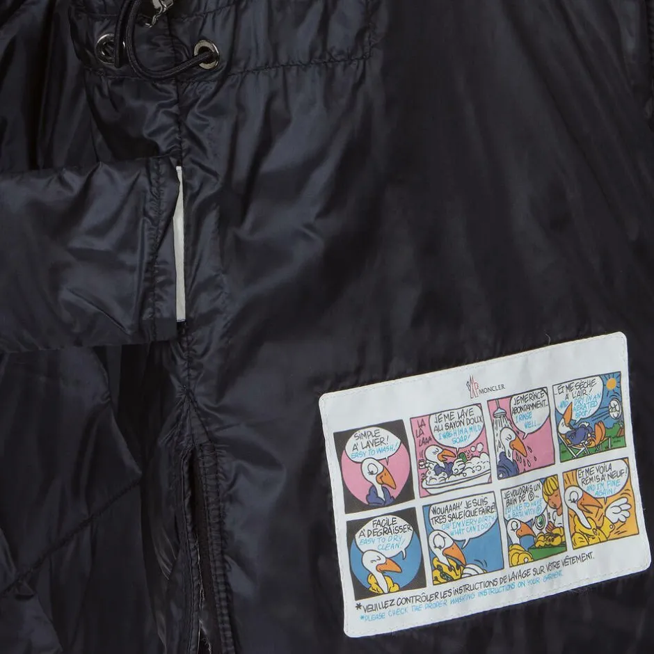 Moncler Enfant Girls Navy Blue Wool Coat Discount