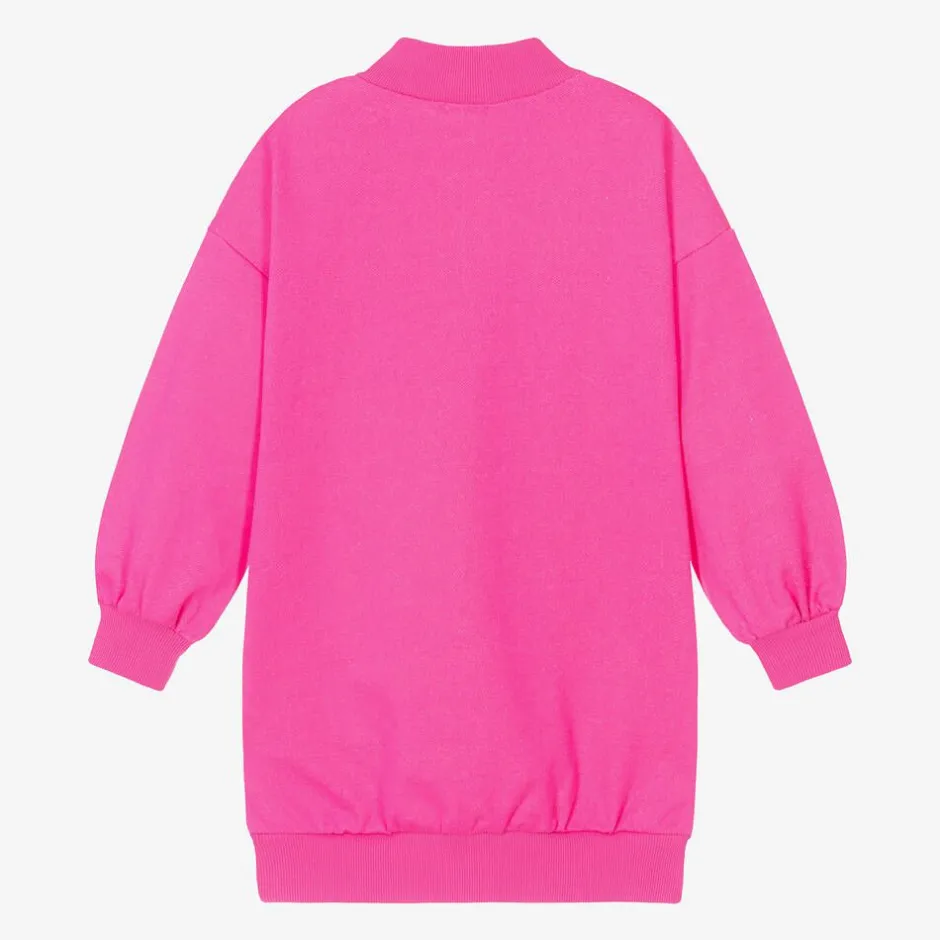 Billieblush Girls Neon Pink Cotton Sweatshirt Dress