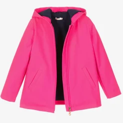 Billieblush Girls Neon Pink Hooded Raincoat New
