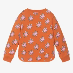 Stella McCartney Kids Girls Orange Cotton Cosmic Star Sweatshirt New
