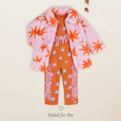 Stella McCartney Kids Girls Orange Cotton Cosmic Star Sweatshirt New