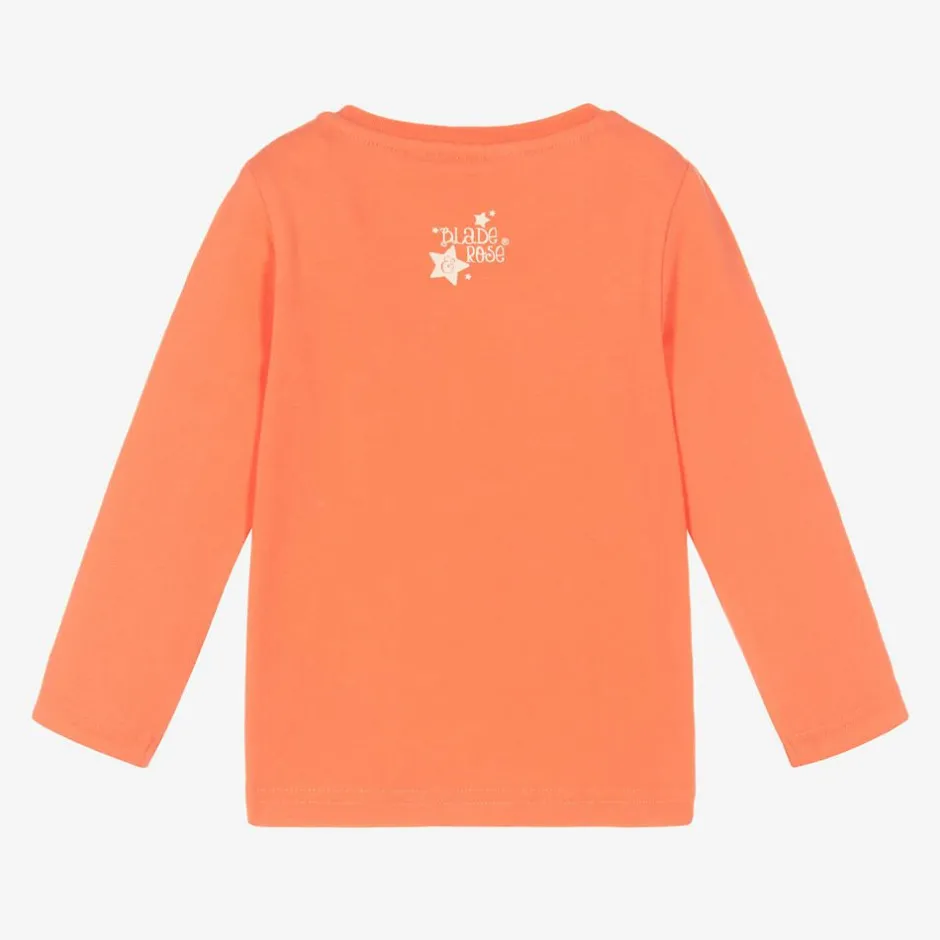 Blade amp; Rose Girls Orange Cotton Maura The Mouse Top Hot