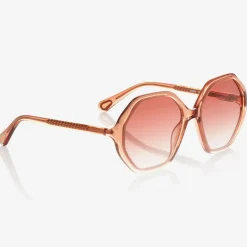 Chloé Girls Orange Hexagonal Sunglasses Outlet