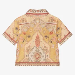 Zimmermann Girls Orange Patterned Cotton Shirt Online
