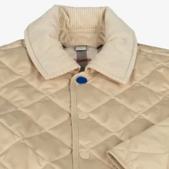 Burberry Girls Pale Beige Quilted Jacket PaleStone Clearance