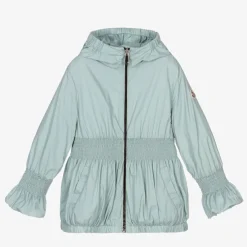 Moncler Enfant Girls Pale Blue Logo Jacket