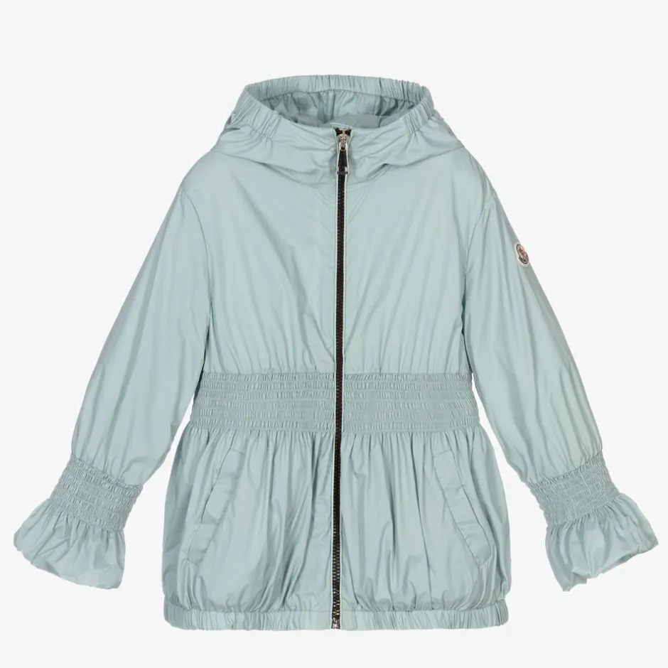 Moncler Enfant Girls Pale Blue Logo Jacket