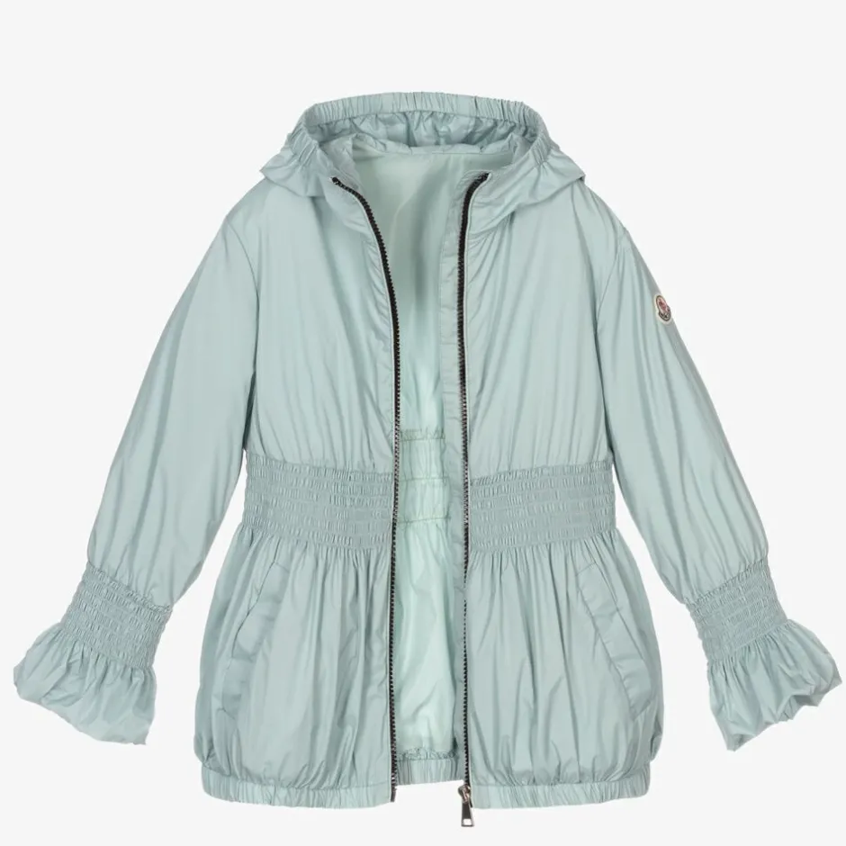 Moncler Enfant Girls Pale Blue Logo Jacket