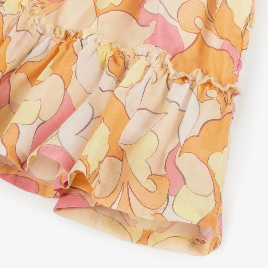 AIGNER Girls Pale Pink & Orange Cotton Dress Discount