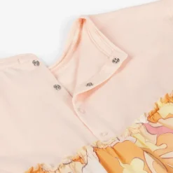 AIGNER Girls Pale Pink & Orange Cotton Dress Discount