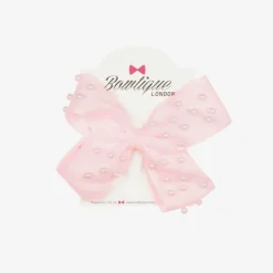 Bowtique London Girls Pale Pink Bow Hair Clip (11cm) Clearance