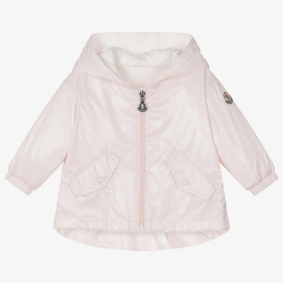 Moncler Enfant Girls Pale Pink Camelien Hooded Jacket