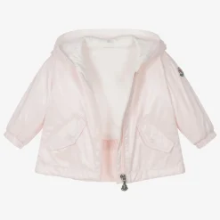 Moncler Enfant Girls Pale Pink Camelien Hooded Jacket
