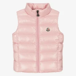 Moncler Enfant Girls Pale Pink Ghany Down Padded Gilet