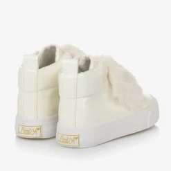 A Dee Girls Patent Ivory High Top Trainers Discount
