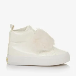 A Dee Girls Patent Ivory High Top Trainers Discount