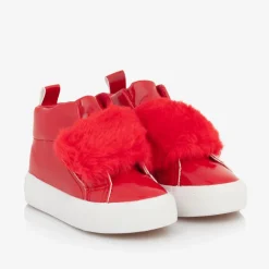 A Dee Girls Patent Red High Top Trainers Outlet